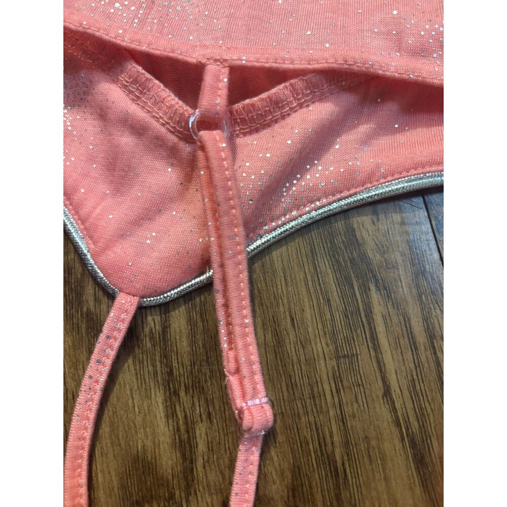 Y2K pink romantic feminine cami self esteem sz m* sheer tank coral silver design - Picture 3 of 7